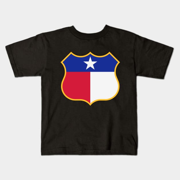 Texas Sign Shield (Framed) / Tejas Signo Escudo (Rebordear) Kids T-Shirt by MrFaulbaum